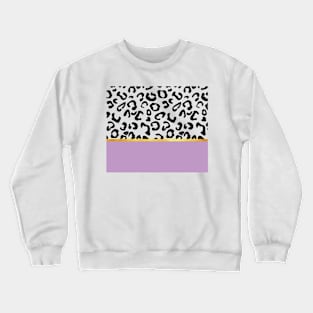 Black and white leopard print on purple, golden lining Crewneck Sweatshirt